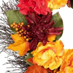 Northlight 24 In. Autumn Harvest Peony Mum & Feather Artificial Thanksgiving Floral Wreath - Unlit 14 Northlight 24 In. Autumn Harvest Peony Mum & Feather Artificial Thanksgiving Floral Wreath - Unlit -The Home Depot Shop northlight indoor fall decorations 32275286 76 1000