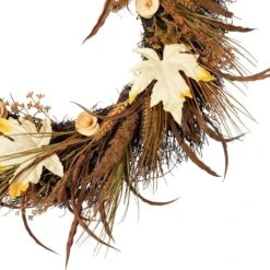 Northlight 24 In. Autumn Harvest Cattail And Wheat Artificial Thanksgiving Wreath - Unlit -The Home Depot Shop northlight indoor fall decorations 32275392 1f 1000
