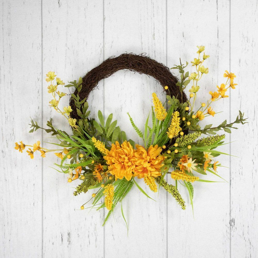 Northlight Peonies Artificial Fall Harvest Twig Wreath 22 In. Unlit 5 Northlight Peonies Artificial Fall Harvest Twig Wreath 22 In. Unlit - Image 5