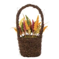 Northlight 22 In. Autumn Harvest Hanging Basket With Artificial Fall Foliage -The Home Depot Shop northlight indoor fall decorations 35182609 44 1000