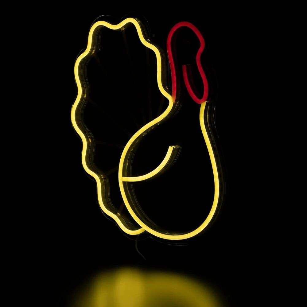 Northlight 15 In. LED Lighted Neon Style Fall Harvest Turkey Window Silhouette 5 Northlight 15 In. LED Lighted Neon Style Fall Harvest Turkey Window Silhouette - Image 5