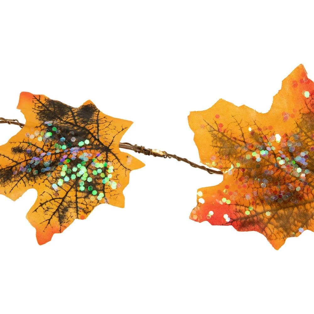 Northlight 4 Ft. LED Fall Harvest Maple Leaves Micro Fairy Light Set Brown Wire (10-Count) 4 Northlight 4 Ft. LED Fall Harvest Maple Leaves Micro Fairy Light Set Brown Wire (10-Count) - Image 4