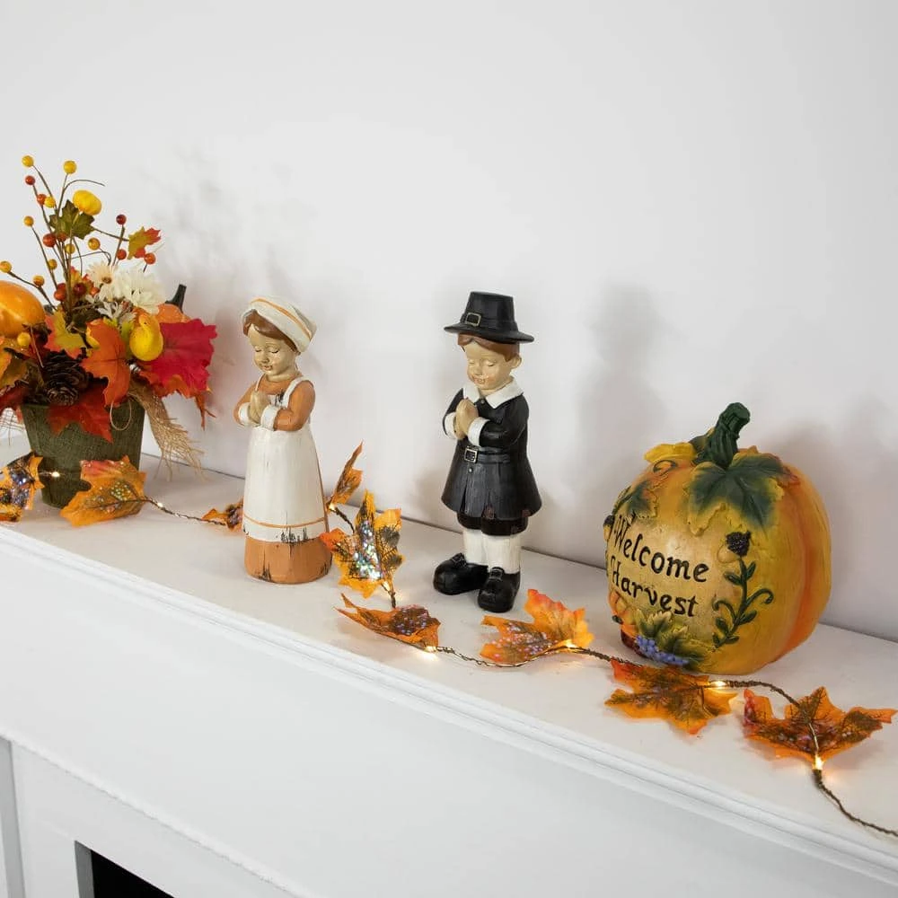 Northlight 4 Ft. LED Fall Harvest Maple Leaves Micro Fairy Light Set Brown Wire (10-Count) 2 Northlight 4 Ft. LED Fall Harvest Maple Leaves Micro Fairy Light Set Brown Wire (10-Count) - Image 2