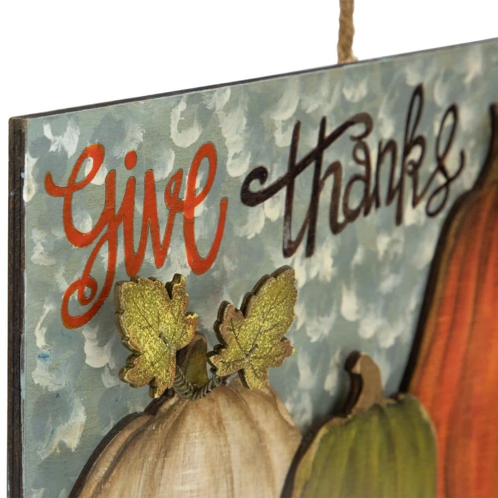Northlight 16.5 In. In Give Thanks In Fall Harvest Pumpkin Wall Sign 4 Northlight 16.5 In. In Give Thanks In Fall Harvest Pumpkin Wall Sign - Image 4