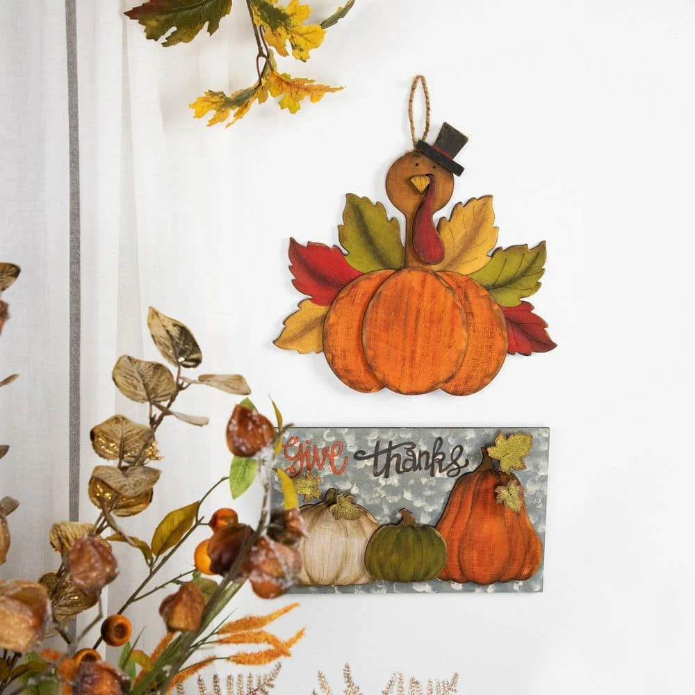 Northlight 16.5 In. In Give Thanks In Fall Harvest Pumpkin Wall Sign 2 Northlight 16.5 In. In Give Thanks In Fall Harvest Pumpkin Wall Sign - Image 2
