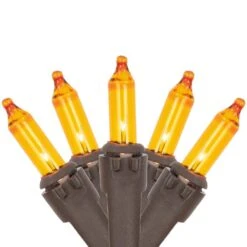 Northlight 10 Ft. Amber Mini Fall Harvest Lights Brown Wire (50-Count)