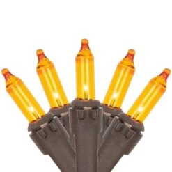 Northlight 20.25 Ft. Amber Mini Fall Harvest Lights Brown Wire (100-Count)