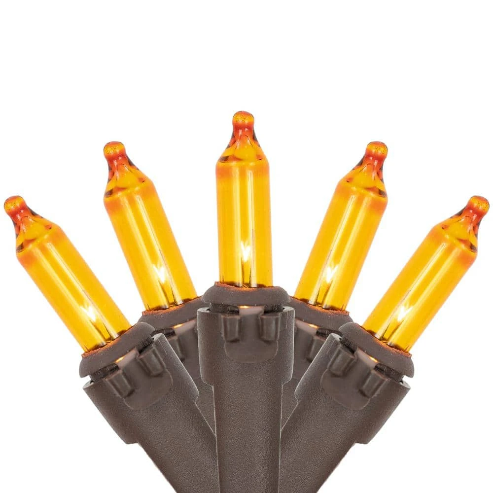 Northlight 20.25 Ft. Amber Mini Fall Harvest Lights Brown Wire (100-Count) 1 Northlight 20.25 Ft. Amber Mini Fall Harvest Lights Brown Wire (100-Count)