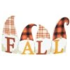 Northlight Plaid Gnomes Fall Harvest Wooden Sign-10 In.