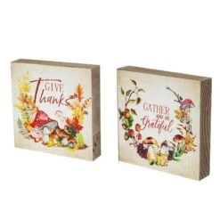 Northlight Give Thanks And Be Grateful Fall Harvest Signs-4.75 In. (Set Of 2) -The Home Depot Shop northlight indoor fall decorations 35771134 1f 1000