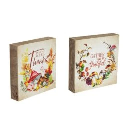 Northlight Give Thanks And Be Grateful Fall Harvest Signs-4.75 In. (Set Of 2) -The Home Depot Shop northlight indoor fall decorations 35771134 44 1000