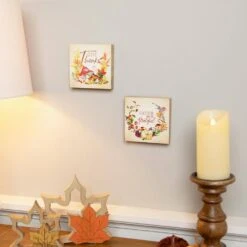 Northlight Give Thanks And Be Grateful Fall Harvest Signs-4.75 In. (Set Of 2) -The Home Depot Shop northlight indoor fall decorations 35771134 4f 1000