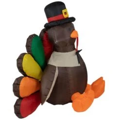 Northlight 4 Ft. Inflatable Lighted Thanksgiving Turkey Outdoor Decoration -The Home Depot Shop northlight outdoor fall decorations 32912574 4f 1000