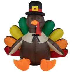 Northlight 4 Ft. Inflatable Lighted Thanksgiving Turkey Outdoor Decoration