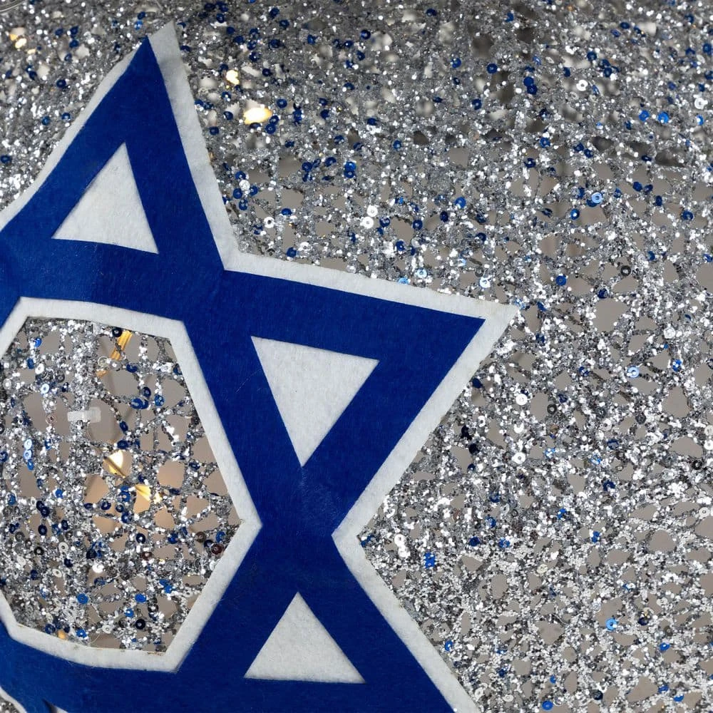 Northlight LED Lighted Hanukkah Dreidel Outdoor Decoration-37 In. Clear Lights-Silver 6 Northlight LED Lighted Hanukkah Dreidel Outdoor Decoration-37 In. Clear Lights-Silver - Image 6