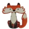 Northlight 9 In. Plush Orange And Cream Plaid Sitting Fox Tabletop Decoration