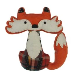 Northlight 9 In. Plush Orange And Cream Plaid Sitting Fox Tabletop Decoration