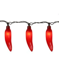 Northlight 35-Count Red Chili Pepper Patio String Light Set, 22.5 Ft. Brown Wire