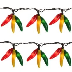 Northlight 36-Light Clear Incandescent Chili Pepper Cluster Christmas Lights With Brown Wire