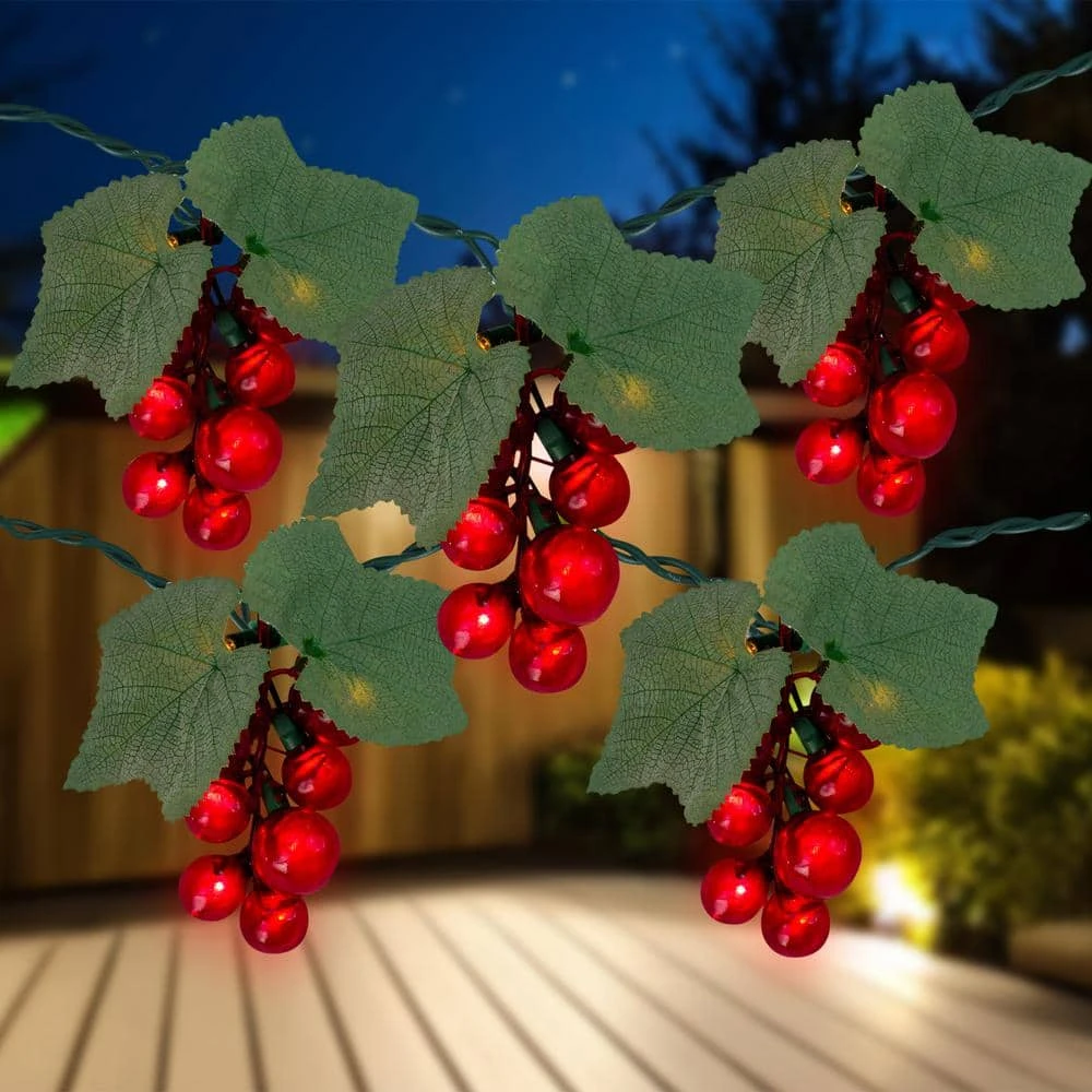 Northlight 5-Light Clear Incandescent Tuscan Winery Red Grape Summer Garden Patio Christmas Light Set 6 Northlight 5-Light Clear Incandescent Tuscan Winery Red Grape Summer Garden Patio Christmas Light Set - Image 6