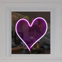 Northlight 13.5 In. Neon Style LED Lighted Valentine's Day Heart Window Silhouette Sign -The Home Depot Shop northlight seasonal decorations 33377714 31 1000