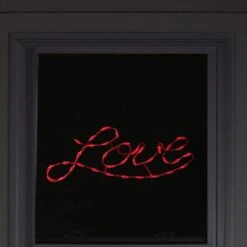 Northlight 17 In. 35-Light Red Incandescent Lighted Love Script Valentine's Day Window Silhouette -The Home Depot Shop northlight seasonal decorations 34175097 4f 1000