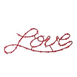 Northlight 17 In. 35-Light Red Incandescent Lighted Love Script Valentine's Day Window Silhouette