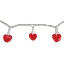 Northlight 4.75 Ft. 20-Light Red Valentine's Day Heart Mini LED Lights With White Wire -The Home Depot Shop northlight seasonal decorations 34175100 4f 1000