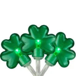 Northlight 7 Ft. 20-Light Count Green LED Mini St Patrick's Day Shamrock Lights With Clear Wire