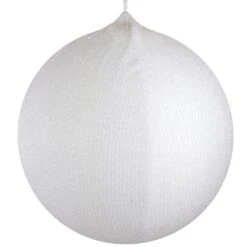 Northlight Tinsel Inflatable Christmas Ball Ornament Outdoor Commercial Decoration - 27.5 In. - White