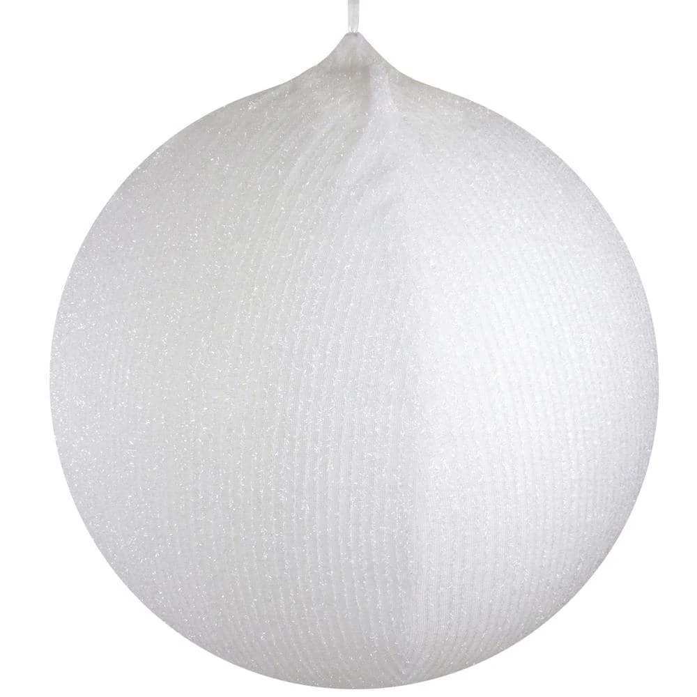 Northlight Tinsel Inflatable Christmas Ball Ornament Outdoor Commercial Decoration - 27.5 In. - White 1 Northlight Tinsel Inflatable Christmas Ball Ornament Outdoor Commercial Decoration - 27.5 In. - White