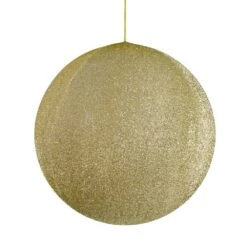Northlight Tinsel Inflatable Christmas Ball Ornament Outdoor Commercial Decoration - 19.5 In. - Gold