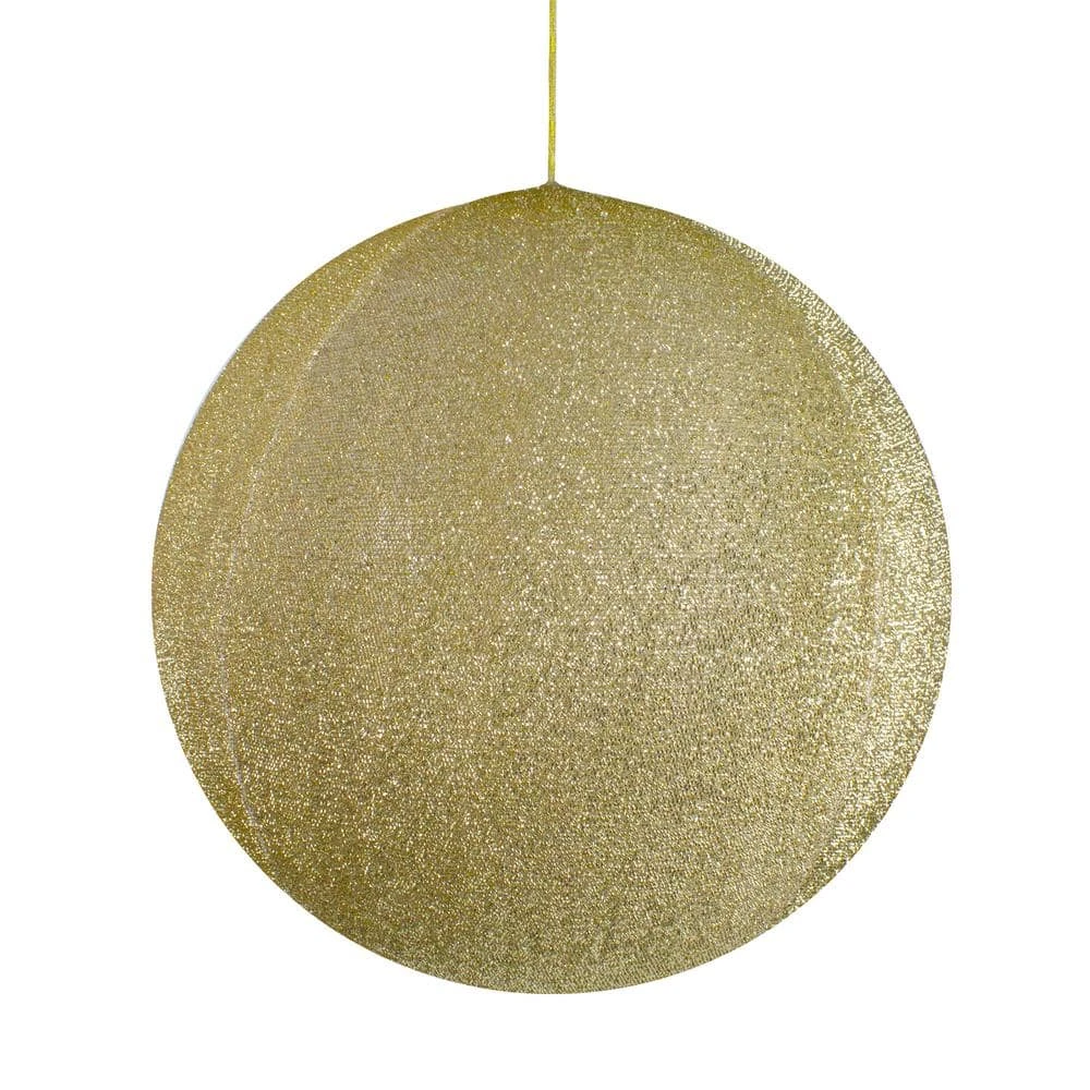 Northlight Tinsel Inflatable Christmas Ball Ornament Outdoor Commercial Decoration - 19.5 In. - Gold 1 Northlight Tinsel Inflatable Christmas Ball Ornament Outdoor Commercial Decoration - 19.5 In. - Gold