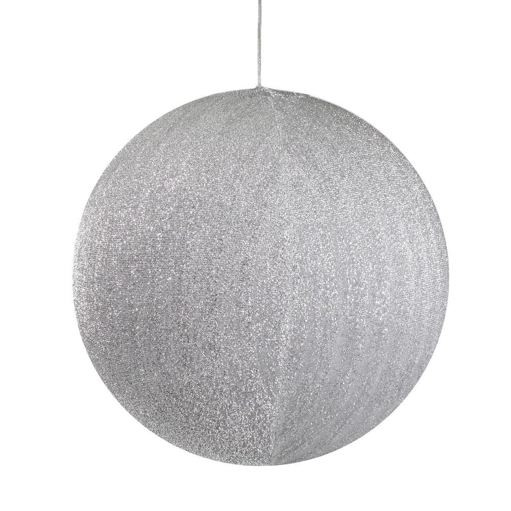 Northlight Tinsel Inflatable Christmas Ball Ornament Outdoor Commercial Decoration - 19.5 In. Silver 1 Northlight Tinsel Inflatable Christmas Ball Ornament Outdoor Commercial Decoration - 19.5 In. Silver