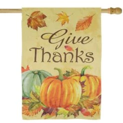 Northlight Give Thanks Autumn Harvest Outdoor House Flag 28 In. X 40 In. -The Home Depot Shop northlight seasonal decorations 34336810 4f 1000