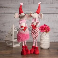 Northlight 20 In. Standing Plush Girl Mouse Valentine's Day Figure -The Home Depot Shop northlight seasonal decorations 35118065 31 1000