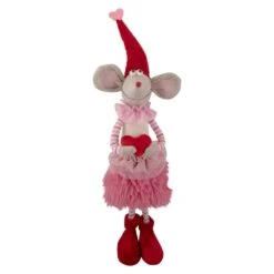 Northlight 20 In. Standing Plush Girl Mouse Valentine's Day Figure