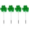 Northlight Green St Patrick's Day Shamrock Pathway Marker Lawn Stakes, Clear Lights (4-Count)