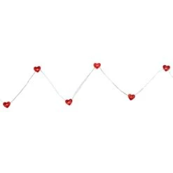 Northlight 20-Count Red Valentine's Day Heart LED Fairy Lights, 6.25ft, Copper Wire