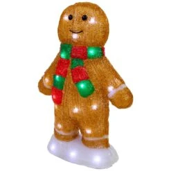 Northlight 14 In. LED Lighted Acrylic Gingerbread Man With Scarf Outdoor Christmas Decoration -The Home Depot Shop northlight seasonal decorations 35686113 1f 1000