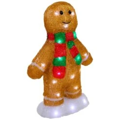 Northlight 14 In. LED Lighted Acrylic Gingerbread Man With Scarf Outdoor Christmas Decoration -The Home Depot Shop northlight seasonal decorations 35686113 4f 1000