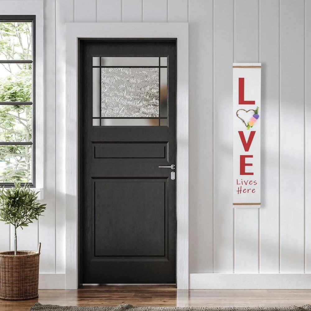 Northlight 39.25" "Love Lives Here" Wooden Valentine's Day Porch Board Sign Decoration 2 Northlight 39.25" "Love Lives Here" Wooden Valentine's Day Porch Board Sign Decoration - Image 2