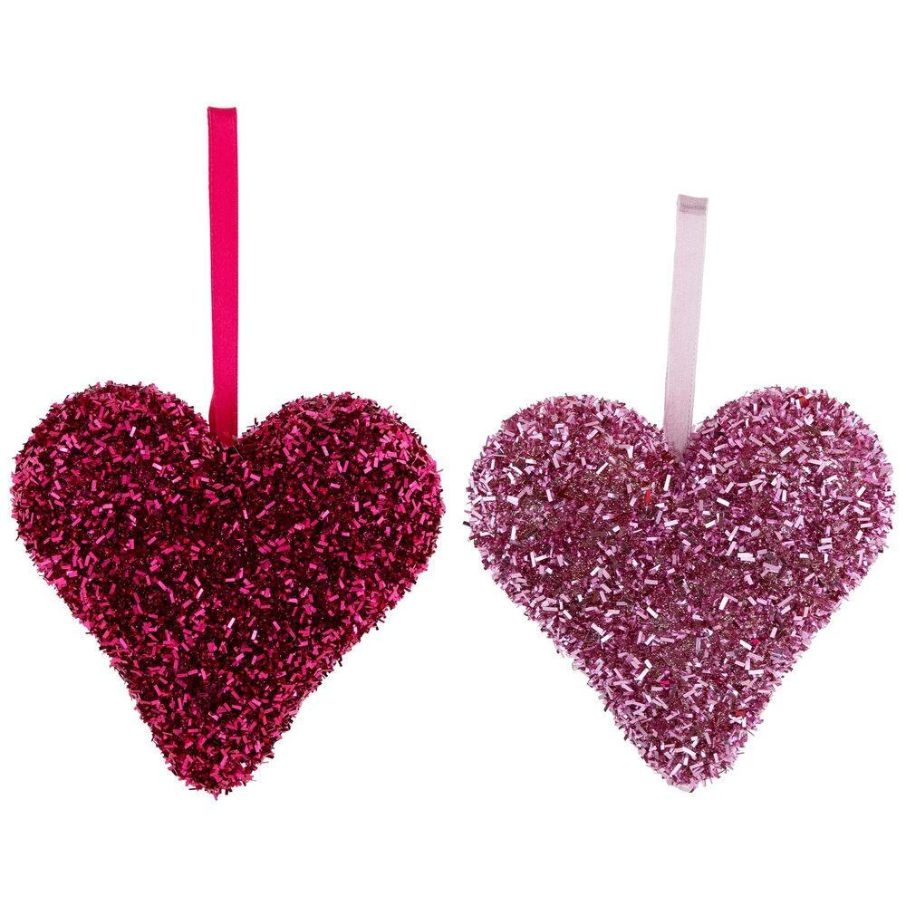 Northlight Set Of 12 Tinsel Shimmering Heart-Shaped Valentine's Day Hanging Decorations 4" 4 Northlight Set Of 12 Tinsel Shimmering Heart-Shaped Valentine's Day Hanging Decorations 4" - Image 4