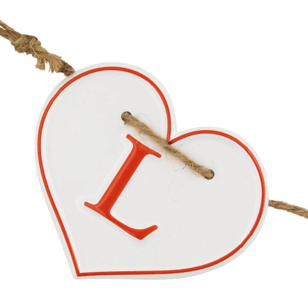 Northlight Hearts "LOVE" Valentine's Day Metal Banner - 4 In. White And Red 5 Northlight Hearts "LOVE" Valentine's Day Metal Banner - 4 In. White And Red - Image 5