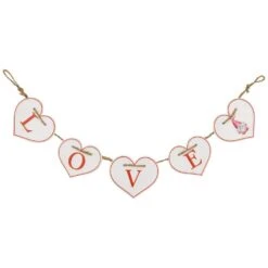 Northlight Hearts "LOVE" Valentine's Day Metal Banner - 4 In. White And Red