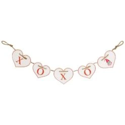 Northlight Hearts "XOXO" Valentine's Day Metal Banner - 4 In. White And Red
