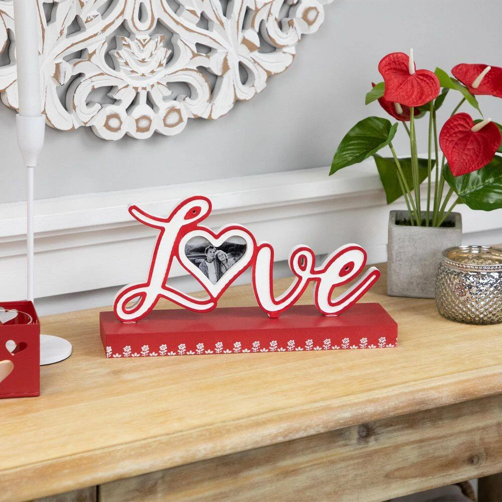 Northlight Heart And Floral "Love" Valentine's Day Photo Frame-12 In. 2 Northlight Heart And Floral "Love" Valentine's Day Photo Frame-12 In. - Image 2