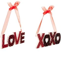 Northlight Wooden LOVE And XOXO Valentine's Day Wall Decorations - 2.5 In. Red And Black - (Set Of 2) -The Home Depot Shop northlight seasonal decorations 35747148 1f 1000