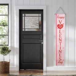 Northlight Set Of 2 Pink "Welcome" And "Happy Valentine's Day" Outdoor Door Banners 71" -The Home Depot Shop northlight seasonal decorations 35747360 4f 1000