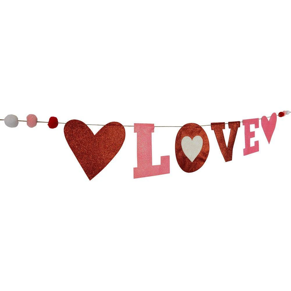Northlight 8.5 In. Glittered "Love" Valentine's Day Wall Banner Decoration 4 Northlight 8.5 In. Glittered "Love" Valentine's Day Wall Banner Decoration - Image 4